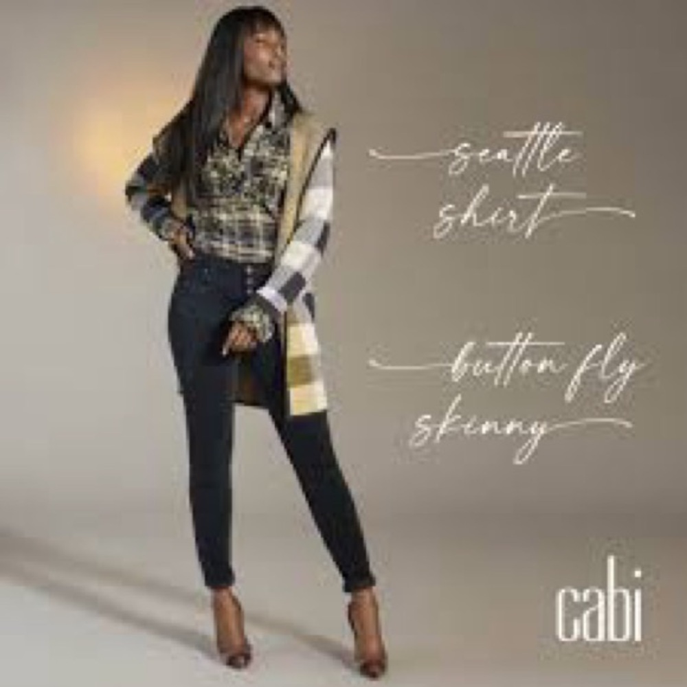 Cabi Button Fly Skinny 4236 Dark Sapphire Sz 2